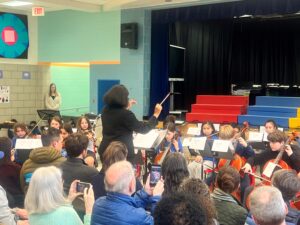 Students performing at the concert