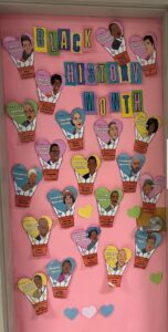 classroom door decorated for Black History Month