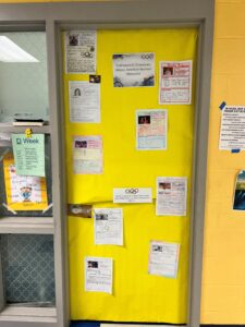 classroom door decorated for Black History Month