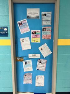 classroom door decorated for Black History Month