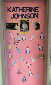 classroom door decorated for Black History Month