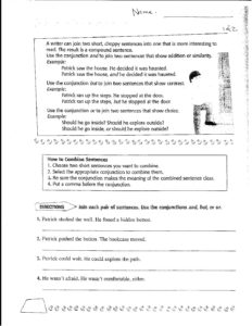 conjunctions and commas worksheet