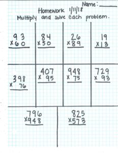 homework 1-11 multiplying multi-digit numbers