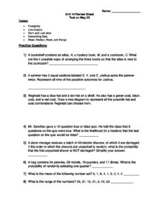 homework 5-18 Unit 14 review sheet homework