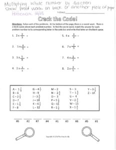 12-13 Multiplying fraction by whole number Crack the Code