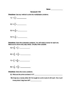12-3 Fraction Problems