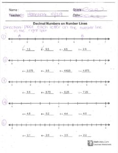 10-29 Placing Decimals on a Number Line
