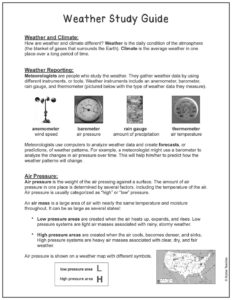 Weather Unit Study Guide