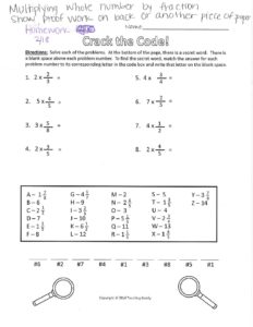 2-18 Crack the Code- multiplying fractions by a whole number