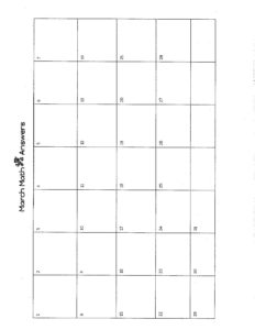 March Math Calendar