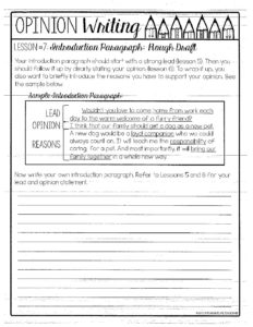 Opinion Writing Packet