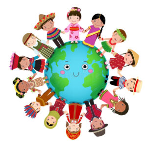multicultural-children-holding-hand-around-world-vector-illustration-93483206