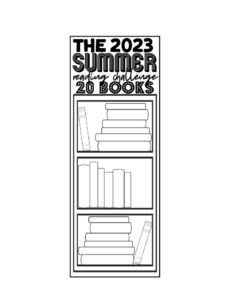 2023 Summer 20 book reading challenge bookshelf