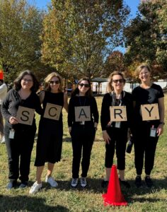 Staff show off their costumes