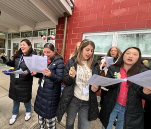 Annual staff singalong on the last day of school in 2024